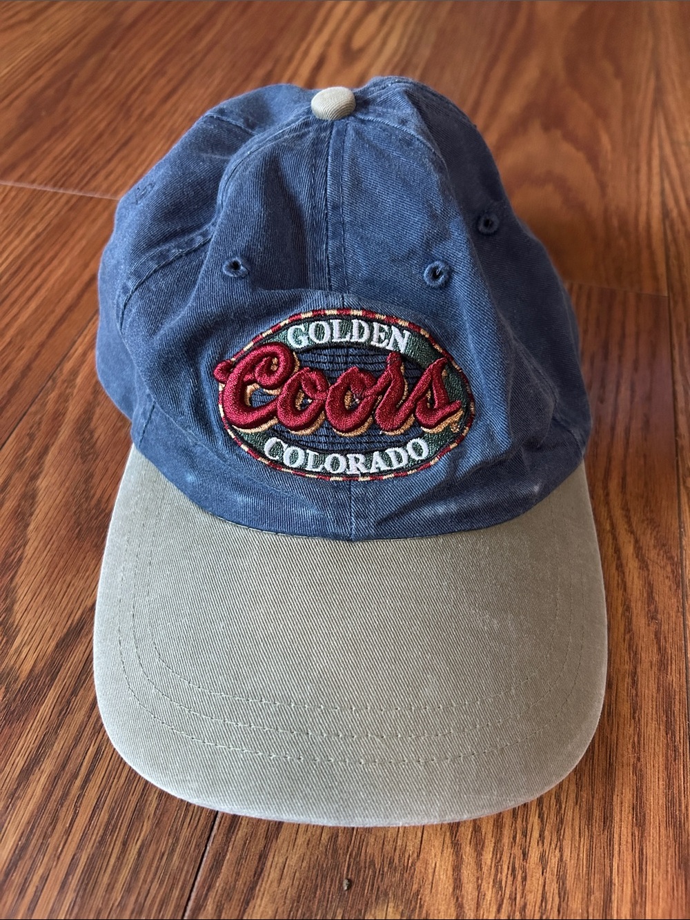 Vintage 4Head Coors Golden Colorado Embroidered Baseball Cap 90 Retro Blue/Khaki